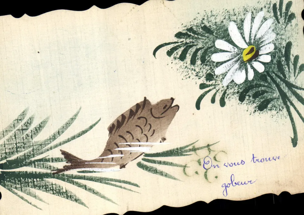 Fisch und Margerite — Illustration — Verlag nicht sichtbar - Vorderseite