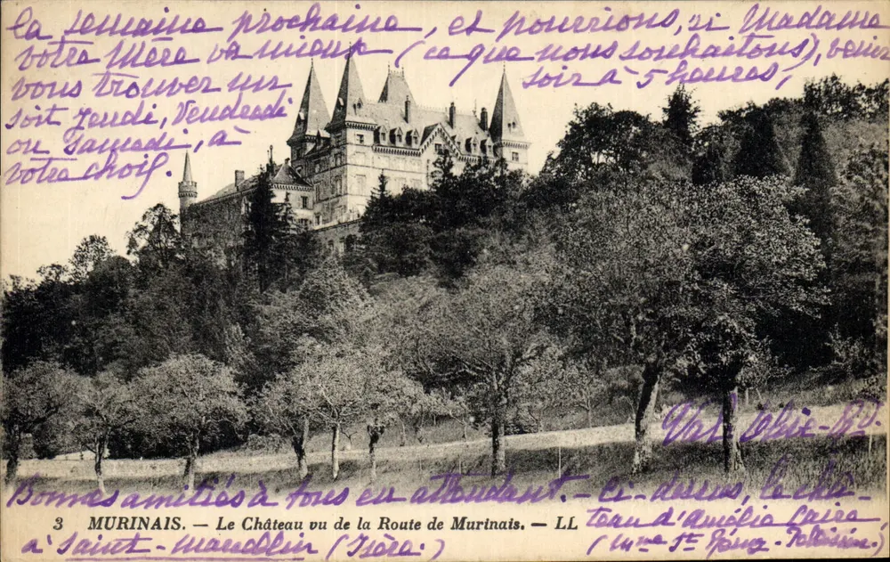 Das Schloss von der Murinaisstraße aus gesehen — LL — Tour d'Amélie Cava (Lure, F. Ponce - Polizei) - Vorderseite
