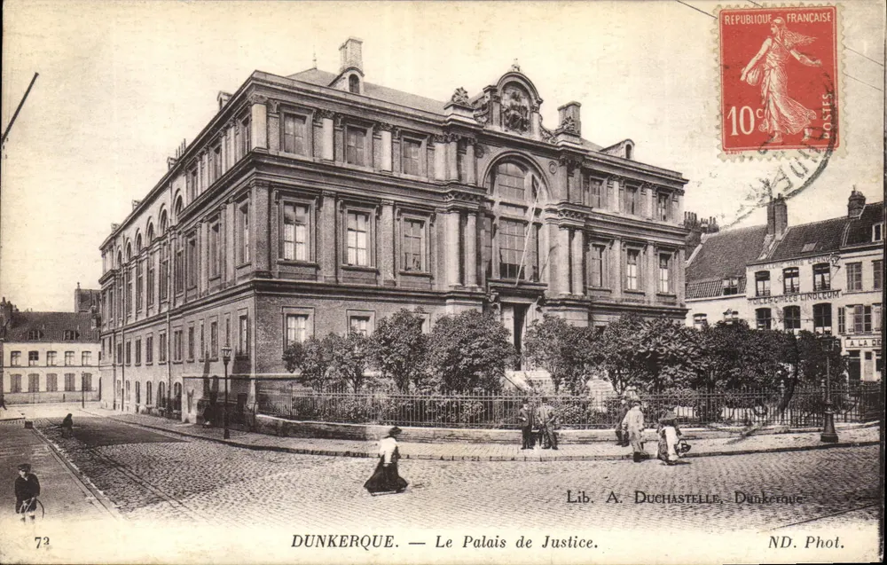 Dunkerque — O Palácio de Justiça — Lib. A. Duchastelle, Dunkerque - Frente