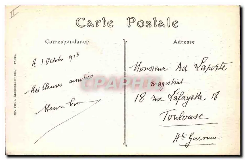 Dunkerque — O Palácio de Justiça — Lib. A. Duchastelle, Dunkerque - Verso
