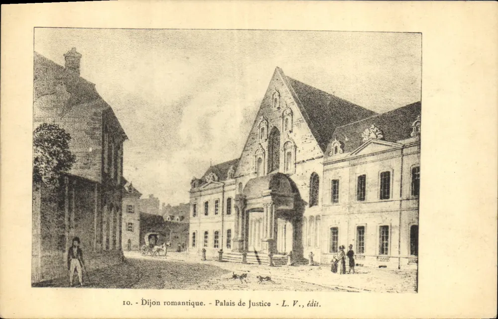 Dijon romântico — Palácio de Justiça — L. V., edit. - Frente