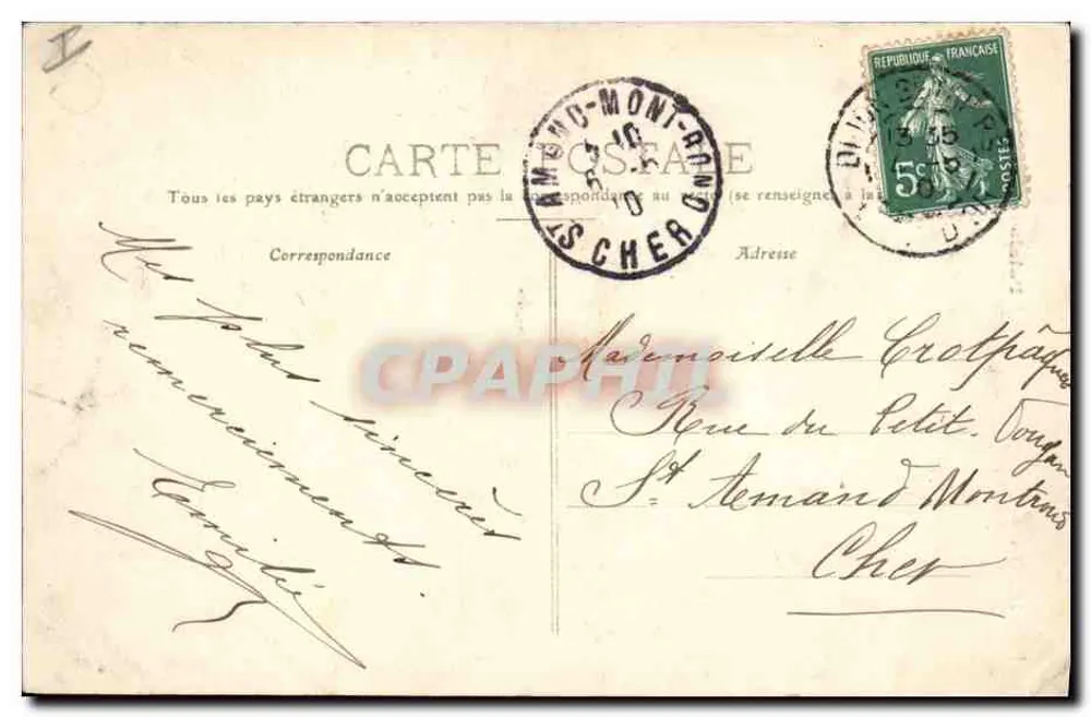 Dijon — Palácio de Justiça — Editor: N. Marchand & Cie - Verso