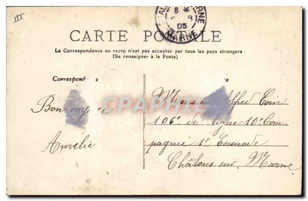 Épernay — O Palácio de Justiça — Editor não identificado, número de série não visível - Verso