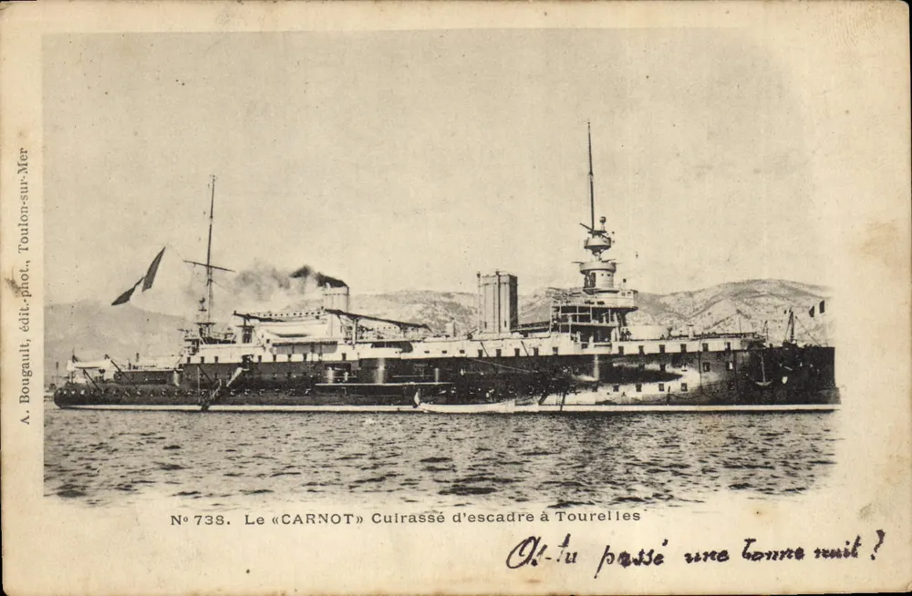Der «CARNOT» Schlachtschiff in Toulon — A. Bougault, Verleger-Fotograf Toulon-sur-Mer, Nr. 738 - Vorderseite