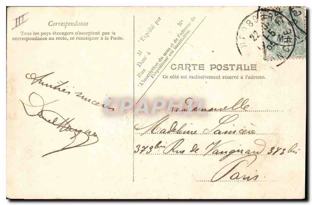 Le Carnot — Kreuzer der französischen Marine — V.P. Paris. Nr. 2 - Rückseite