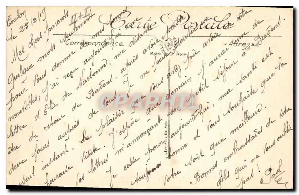 Marine — "Casque", Torpedoboot — LL. n°116 - Rückseite