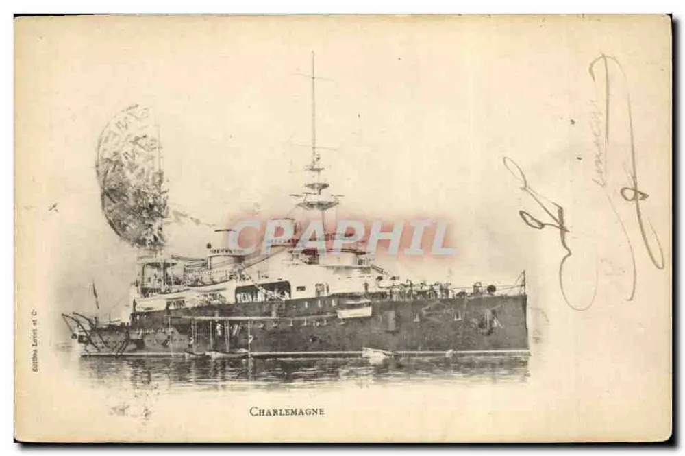 Carlo Magno — Navio de Guerra — Édition Lévy & Cie - Frente