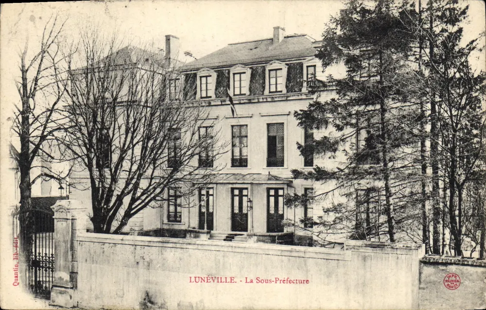 Lunéville — A Subprefeitura — Quantin, Lib. editora — n° 444 - Frente