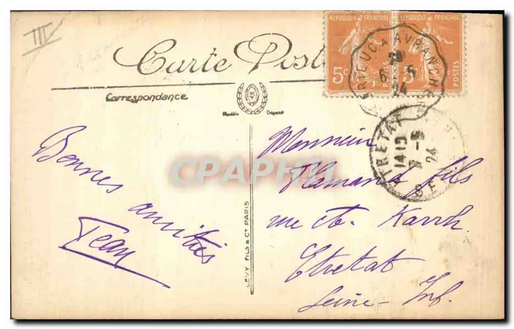 Traje de Camponesa — LL. — Mœurs e Tipos Bretões — n°24 - Verso