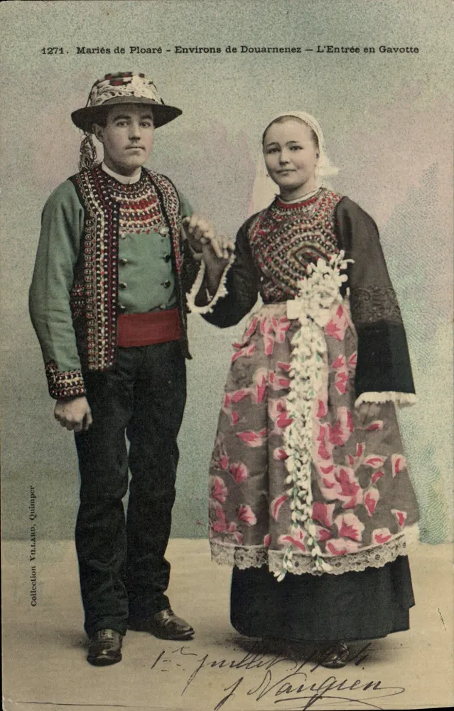 Mariés de Ploaré - Umgebung von Douarnenez - Der Eintritt in Gavotte — Sammlung Yllamp, Quimper - Vorderseite