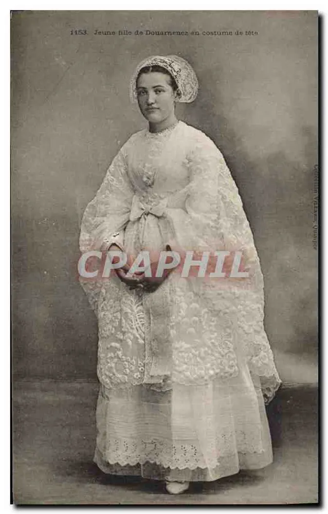 Junge Frau aus Douarnenez im Kopftuch — Sammlung Vélezan Quiniper — n° 1153 - Vorderseite