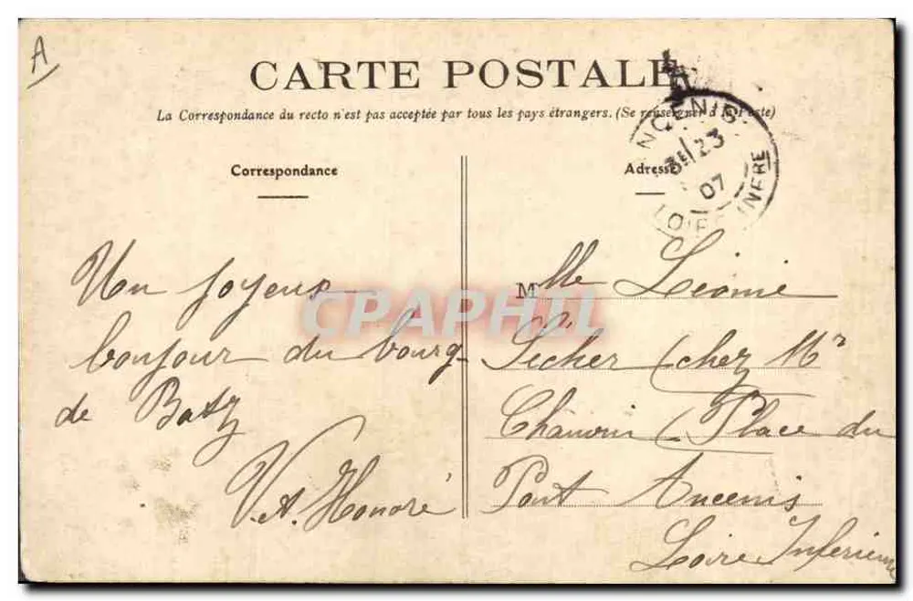 O Bourg-de-Batz — Jovem Paludière — Editor não identificado, n° 585 - Verso