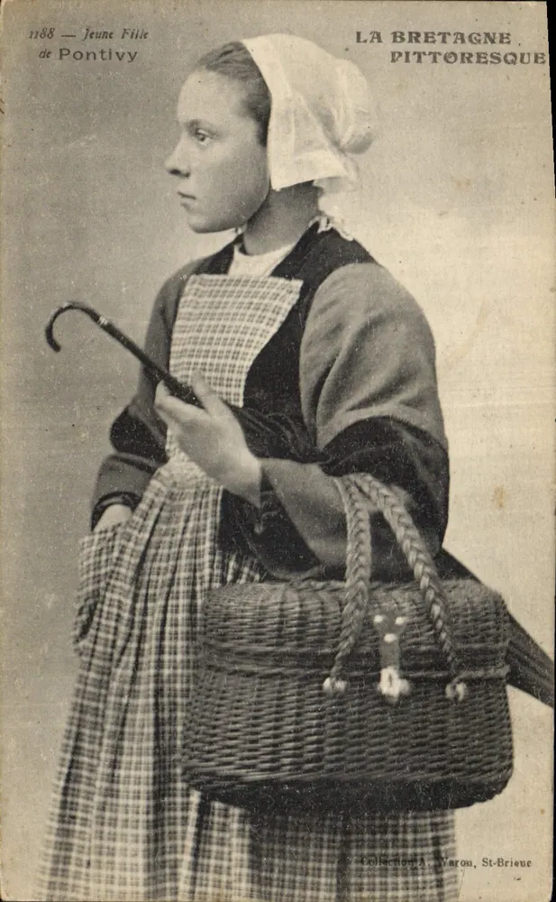 Joven muchacha de Pontivy — La Bretaña Pictórica — Colección A. Waron, St-Brieuc - Anverso