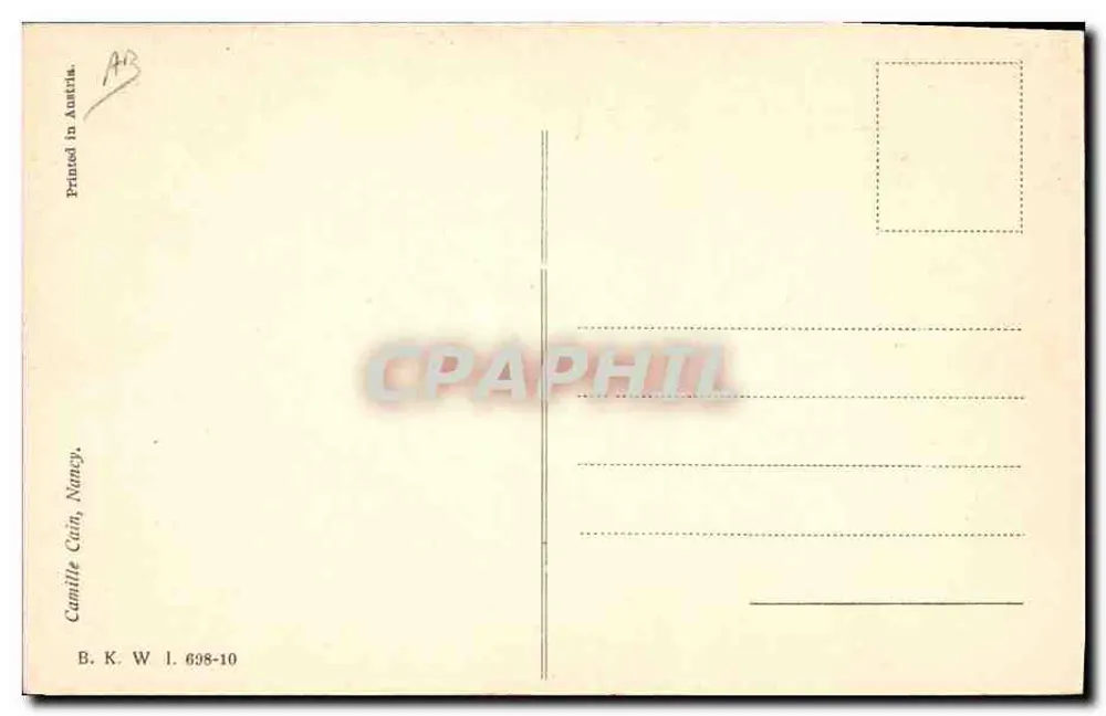Soldado caricaturado — caricatura militar — Camille Cain, Nancy, n° 698-10 - Verso