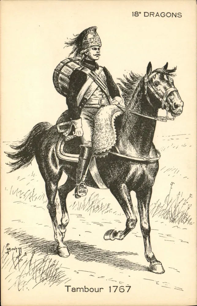 Trommel 18. Dragons — 1767 — Debar-Reims Pantin - Vorderseite