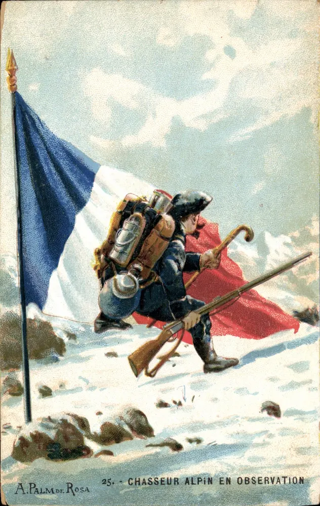 Alpinjäger in Beobachtung — A. Palm de Rosa, n°25 - Vorderseite