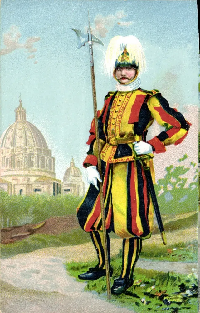Guarda do Vaticano — uniforme histórico — editor desconhecido, número de série não visível - Frente