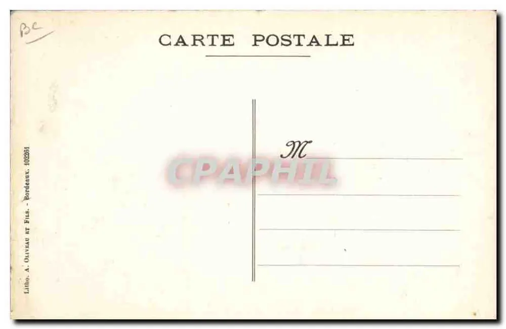 Cazaux-City — III. Die Ballons — Litho. A. Oliveau et Fils, Bordeaux - Rückseite