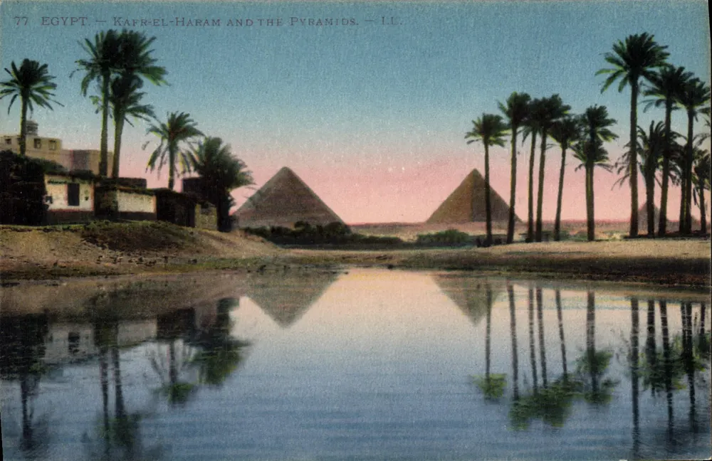 Egipto — Kafr-el-Haram y las Pirámides — L.L. - Anverso