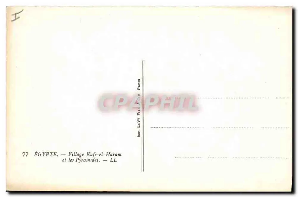 Egipto — Kafr-el-Haram y las Pirámides — L.L. - Reverso