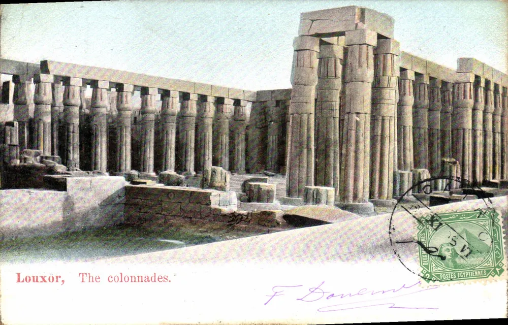 Luxor, De zuilen — F. Bounouret — Uitgever L. & H., Caïro, Nr. 77 - Voorkant