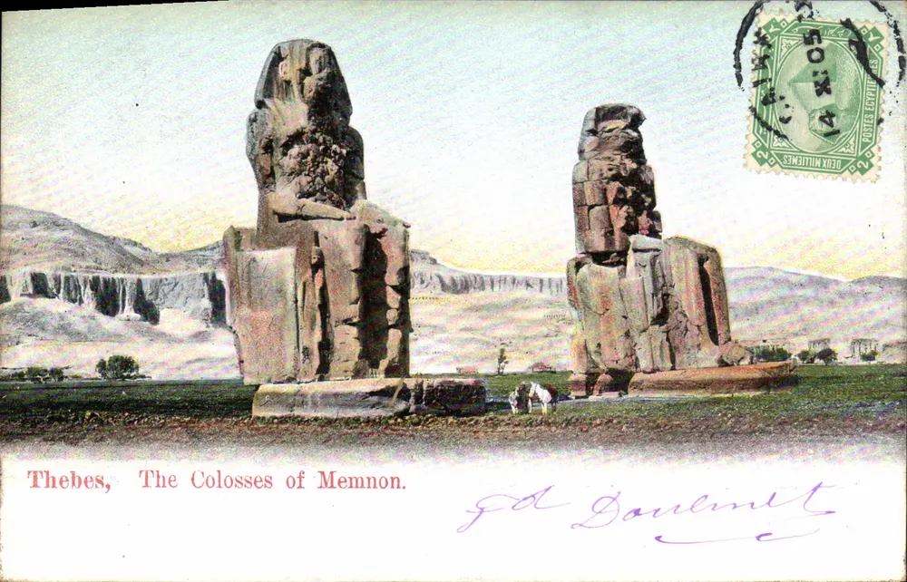 Theben, Die Colossen von Memnon — Verlag L. & H., Kairo, Nr. 82 - Vorderseite