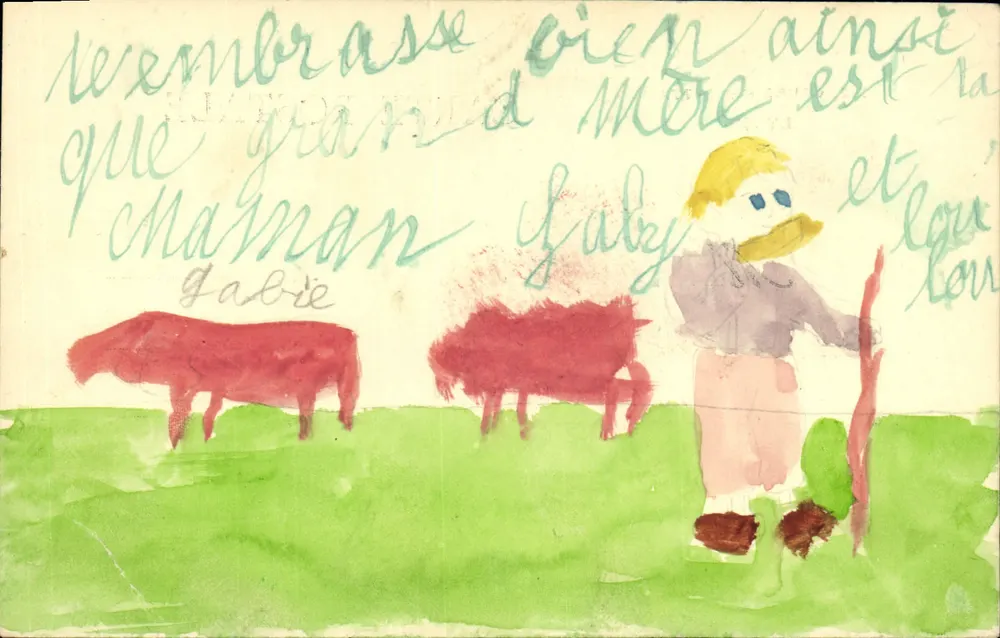 Kinder und Kühe — Kinderzeichnung — Gailliard & Fraisse, Lyon - Vorderseite