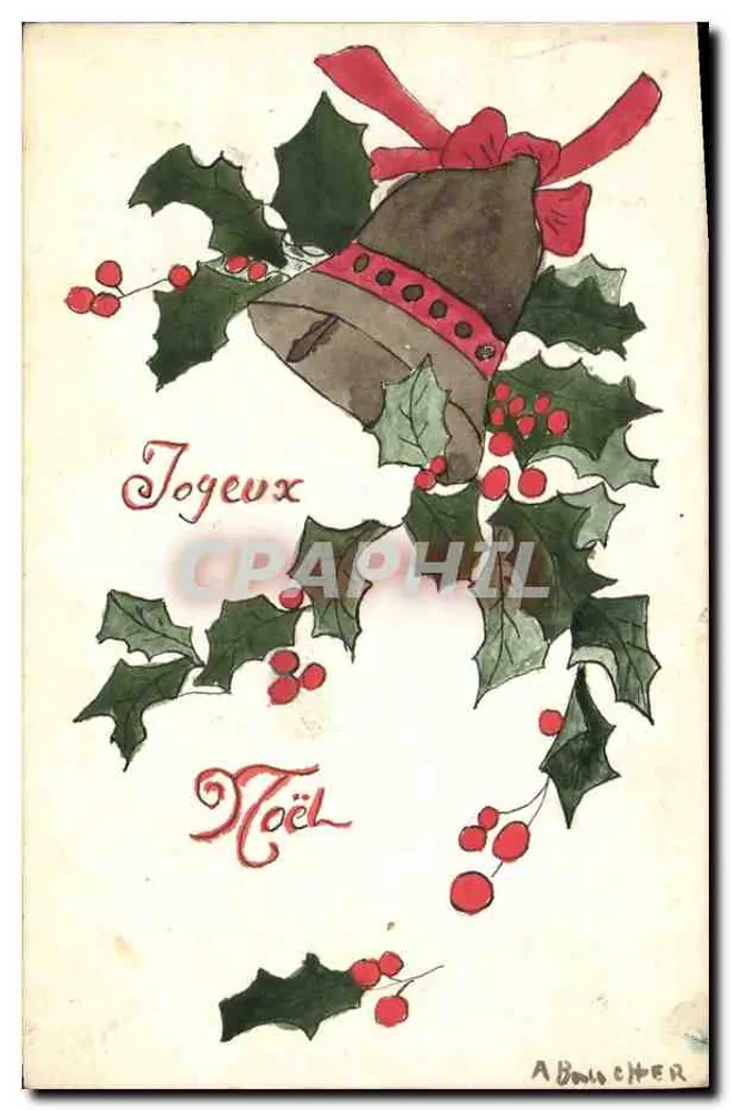 Weihnachtsklingel — Efeu und Beeren — A. Bouchet - Vorderseite