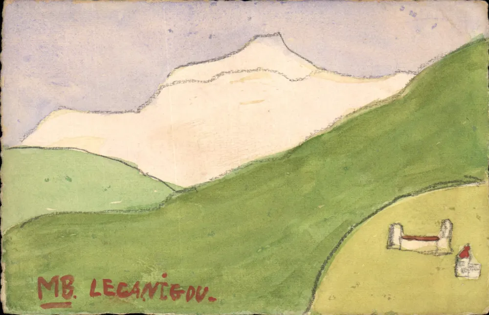 Leganigou — bergiges Landschaft mit Haus — MB. LECANIGOU - Vorderseite