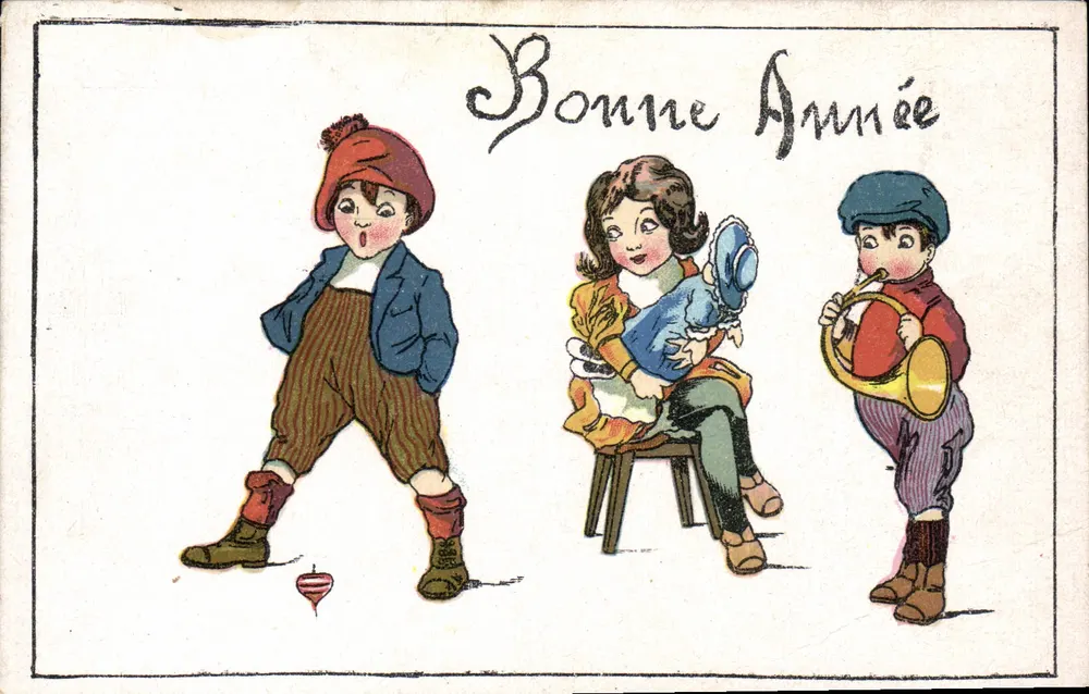 Kinder spielen — Frohes Neues Jahr — U.T. Rev. Stampa, Milano N° 2534 - Vorderseite
