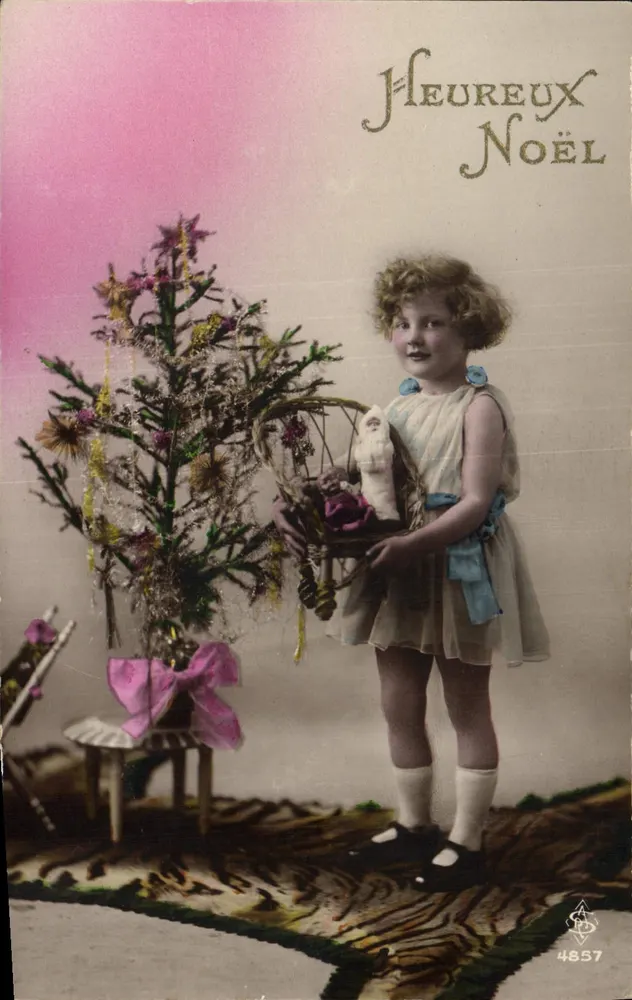 Mädchen mit Weihnachtsbaum — J'HEUREUX NOËL — S.D. n° 4857 - Vorderseite