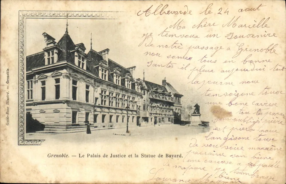 Grenoble — Das Justizpalast und die Statue Bayard — Guide-Rose Illustré - Vorderseite