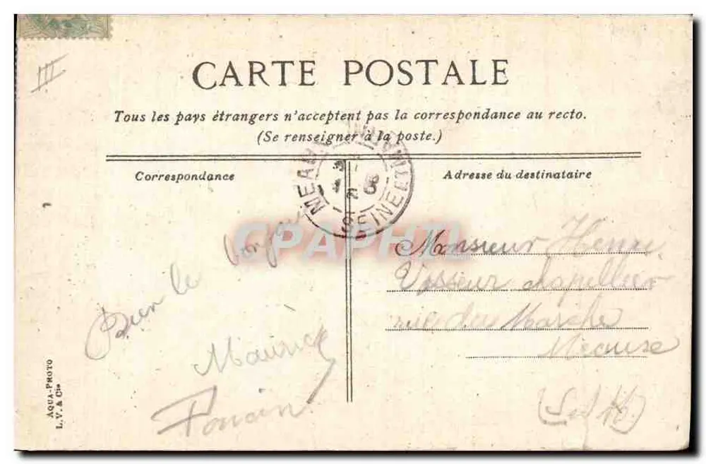 Französisches Kriegsschiff — maritime Ansicht — Verlag AQUA PHOTO L.V.A. Cie - Rückseite