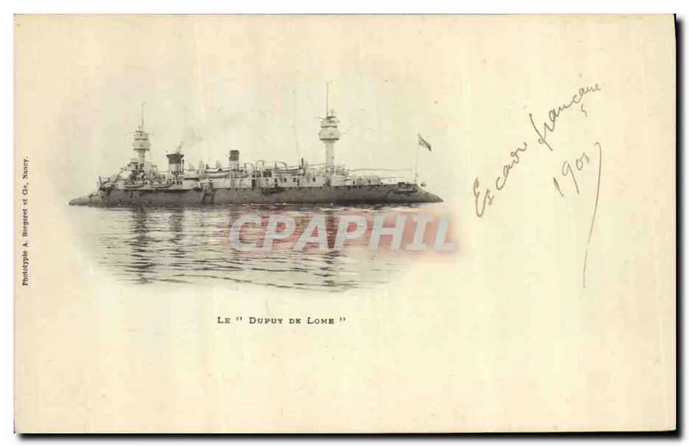Der "Dupuy de Lôme" — Französische Flotte 1907 — Phototypie A. Burguet et Cie, Sancy - Vorderseite