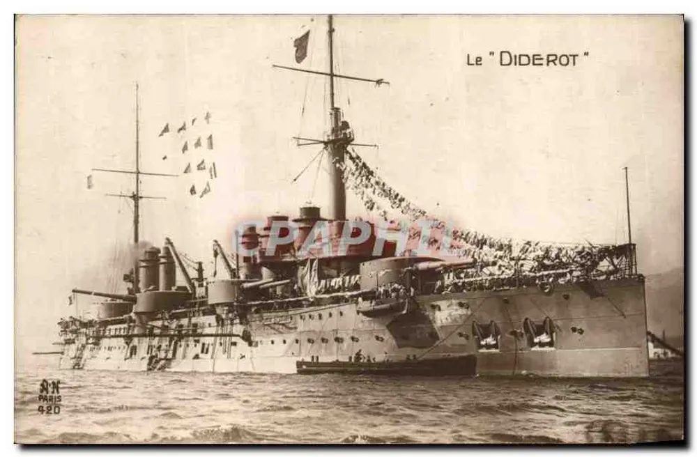 O "DIDEROT" — cruzador da Marinha Nacional — editor AN Paris n°420 - Frente