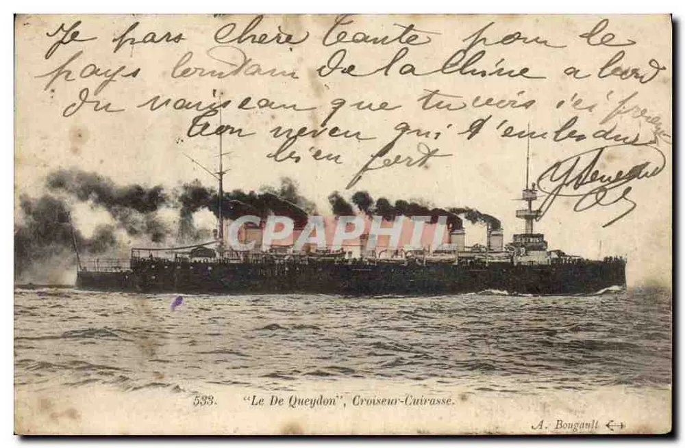 Le De Queydon, Kreuzer-Linienschiff — A. Bougault, n° 533 - Vorderseite