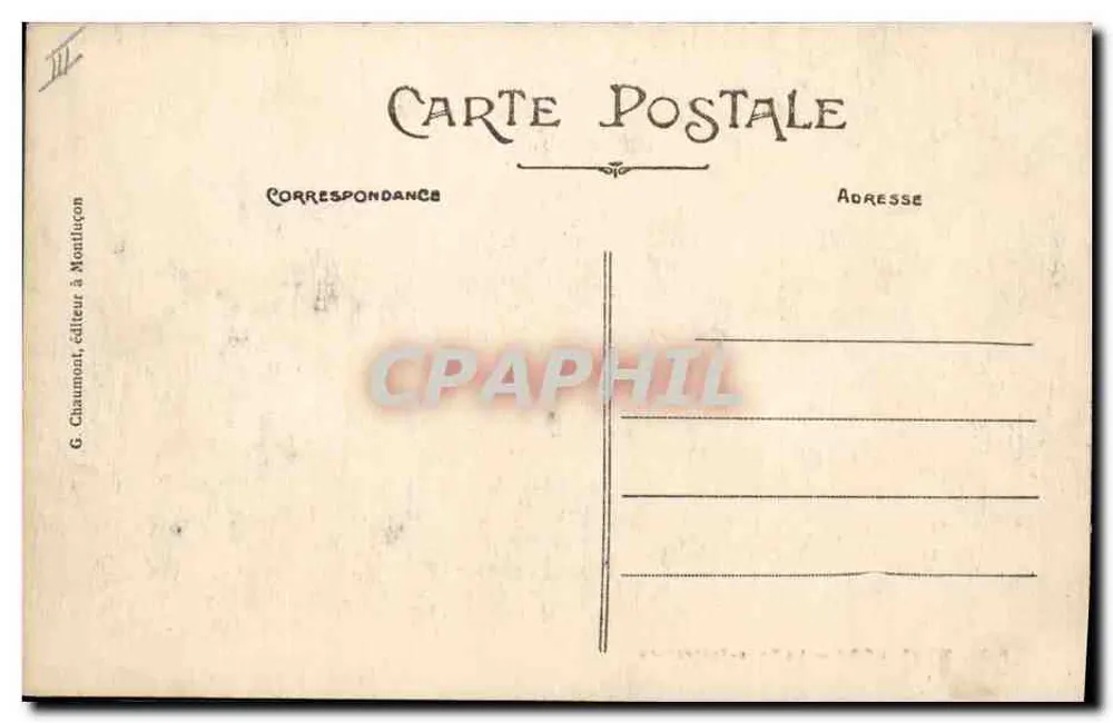 Montluçon — A Subprefeitura — G. Chaumont, editor em Montluçon, n° 0131 - Verso