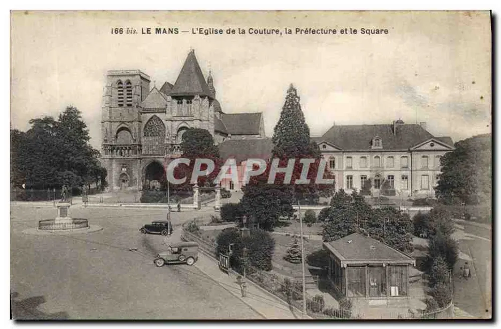 Le Mans — Die Kirche der Couture, das Präfekturgebäude und der Platz — 166 bis - Vorderseite