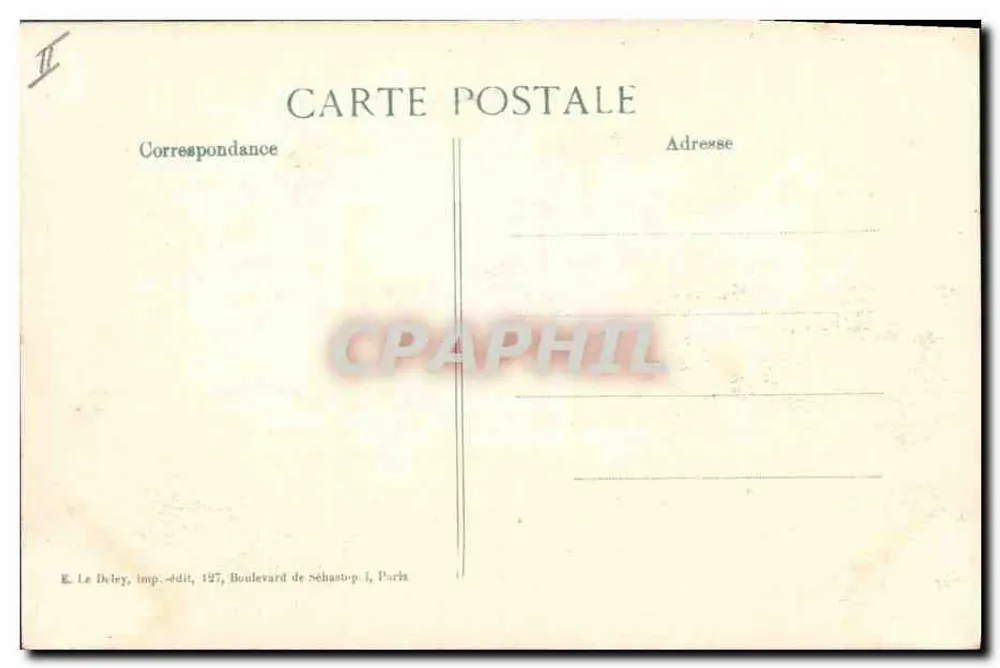 Senlis — Von den Deutschen zerstörte Häuser — E. Le Deley, Verlag, 1927, Boulevard de Sébastopol, Paris - Rückseite