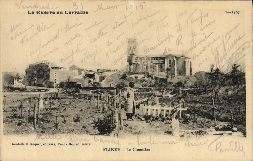 Flirey - Der Friedhof — Zerstörung durch den Krieg in Lothringen — Gerdolle et Briquet, Toul - Vorderseite