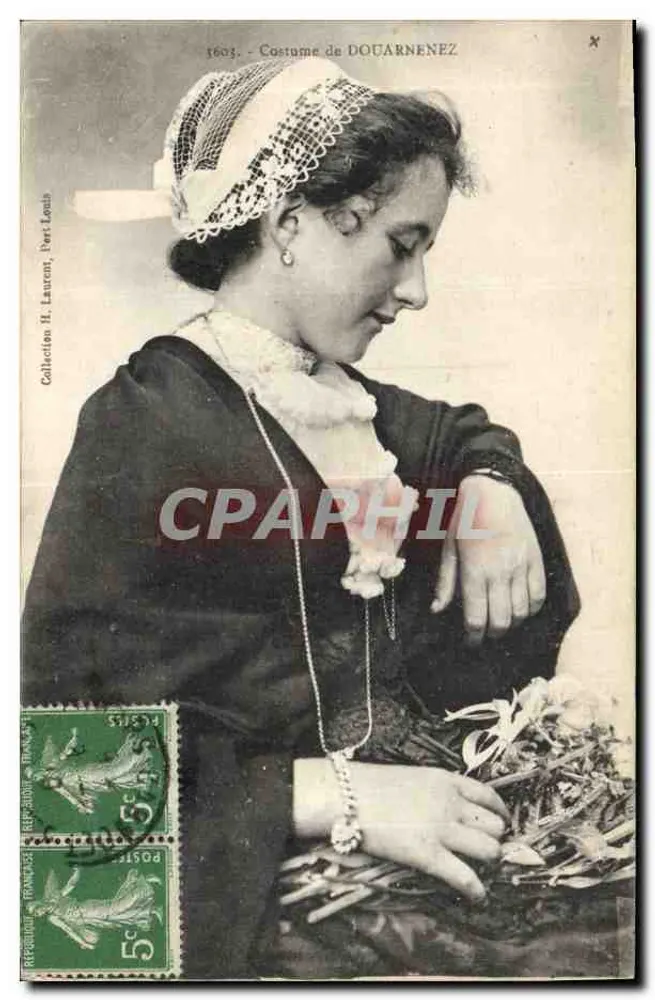 Mulher em traje de Douarnenez — Coleção H. Laurent, Paris — n° 1603 - Frente