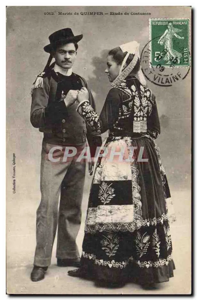 Casados de QUIMPER — Estudo de Trajes — Collardet Villains, Quimper - Frente