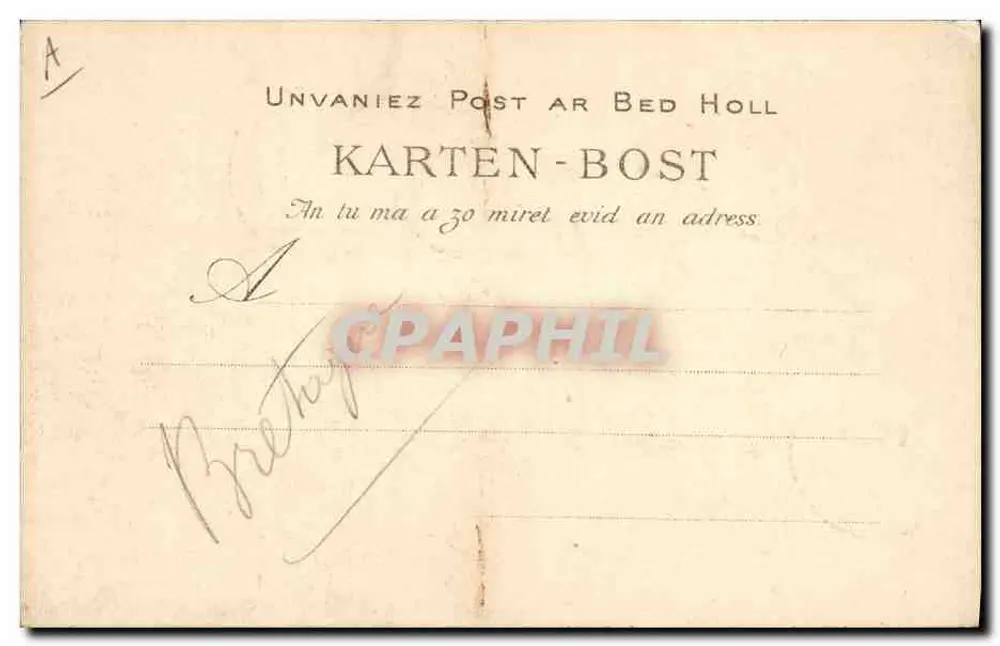 Junge Frau aus der Gegend von Douarnenez — Festkleid — Sammlung VILLARD, Quimper - Rückseite