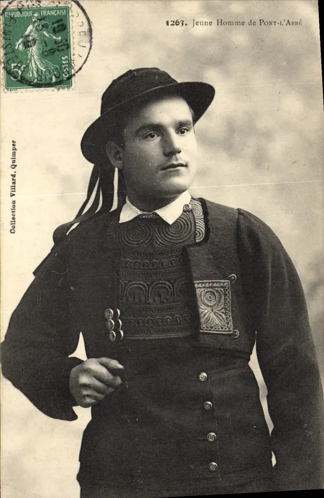 Jovem Homem de Pont-l'Abbé — Coleção Villard, Quimper — n° 1263 - Frente
