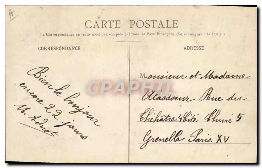 Mulher em vestido de oração — Em Orações — Coleção H. Laurent, Port-Louis, n° 804 - Verso