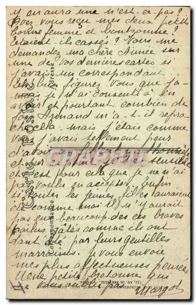 Jovem garoto breton — V. J. Morlaix — n° 3577 - Verso