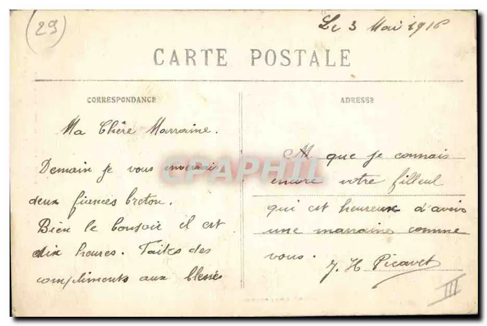Un Gâs de Ploaré - Entorno de Douarnenez — Estudio de los Vestidos del Finistère — Callebets Vialen, Quimper - Reverso