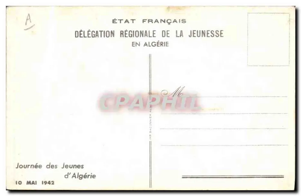 Die Folter von Jeanne d'Arc — Illustration — Französische Staatsdelegation für Jugend in Algerien - Rückseite