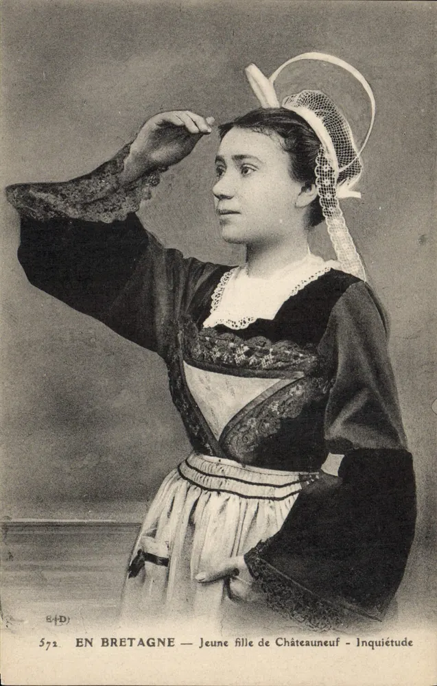 In der Bretagne — junge Frau aus Châteauneuf — Angst — Verlag B.D. n°572 - Vorderseite