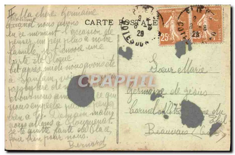 Tracht der Region Lorientais — Hennebont, Languidic, Plouay — Coll. E. Harmonic, St-B. - Rückseite